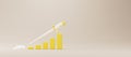 Growthing graph bar with rocket rising moving up Royalty Free Stock Photo