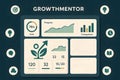 Growthmentor dashboard displays progress goal tracking and performance comparison metrics Royalty Free Stock Photo