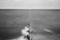 Groyne and tide marker at Hunstanton Royalty Free Stock Photo