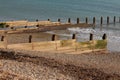 Groynes holding back the erosion of a seashore