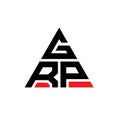 GRP triangle letter logo design with triangle shape. GRP triangle logo design monogram. GRP triangle vector logo template with red Royalty Free Stock Photo