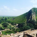 A grren view bhangadh fort.