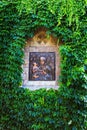 grren wall and icon of Church of the Holy Mother of God Crkva Ruzica in Belgrade Fortress or Beogradska Tvrdjava