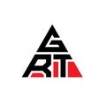 GRT triangle letter logo design with triangle shape. GRT triangle logo design monogram. GRT triangle vector logo template with red Royalty Free Stock Photo