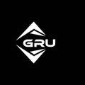 GRU abstract technology logo design on Black background. GRU creative initials letter logo concept