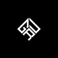 GRU letter logo design on black background. GRU creative initials letter logo concept. GRU letter design