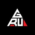 GRU triangle letter logo design with triangle shape. GRU triangle logo design monogram. GRU triangle vector logo template with red Royalty Free Stock Photo