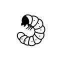 Grub larva olutline icon. Clipart image