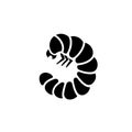 Grub larva silhouette icon. Clipart image