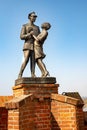 Grudziadz, kujawsko-pomorskie / Poland - April, 5, 2019: Monument commemorating the Polish army. Uhlan and a girl in Grudziadz