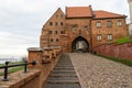 Grudziadz, kujawsko pomorskie / Poland Ã¢â¬â November, 28, 2019: Granary on the Vistula. Old brick warehouses in Central Euroop