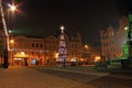 GRUDZIADZ, POLAND - NOVEMBER 27, 2015: Christmas tree and decorations in old town of Grudziadz, Poland.