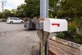 Mailboxes on street in historic town of Gruene in Texas. USA