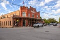 Main street with old brick building in historic town of Gruene in Texas. USA