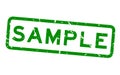 Grugne green sample word square rubber stamp on white background Royalty Free Stock Photo