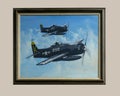 Grumman F8F Bearcat by Roy Grinnell on display in the Museum of the National Aviation Center in Dallas. Royalty Free Stock Photo
