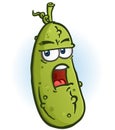 Grumpy Annoyed Pickle Cartoon Character