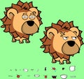 Grumpy baby lion cartoon expressions collection