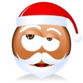 Grumpy black Santa Claus emoji, emoticon