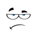 Grumpy Cartoon Funny Face With Sadness Expression