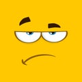 Grumpy Cartoon Square Emoticons With Sadness Expression