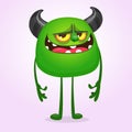 Grumpy cartoon troll illustration Royalty Free Stock Photo