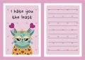 Grumpy cat in a headband with hearts. The sad green kitten hates you the least. Bright funny pet wishes happy Valentines