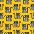 Grumpy Cat pattern seamless. Angry pet background. vector texture