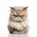 Grumpy Cat Sitting In White Background - Split Toning Style Royalty Free Stock Photo