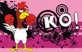 Grumpy Chicken boxing cartoon expression background