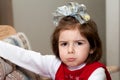 Grumpy Christmas Girl Royalty Free Stock Photo