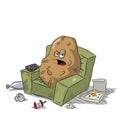 Grumpy couch potato Royalty Free Stock Photo