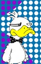 Grumpy funny duck cartoon background