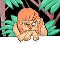 A grumpy lion