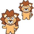 grumpy lion character cartoon standing funny expressions pack illustration