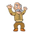 Grumpy old man cartoon Royalty Free Stock Photo