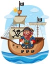 Grumpy Pirate on Ship at Sea