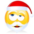 Grumpy yellow Santa Claus emoji, emoticon