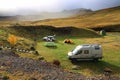 GRUNDARFJORDUR, ICELAND, 14 SEPTEMBER, 2019: Camper in the camping of Grundarfjordur campsite