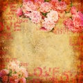 Grunge abstract background with roses