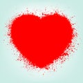 Grunge abstract heart with red splash. EPS 8 Royalty Free Stock Photo