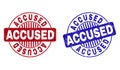 Grunge ACCUSED Textured Round Stamps