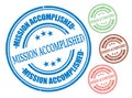 Grunge Achievement Stamp Pack, Mission Success Vector Badge Set Royalty Free Stock Photo