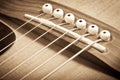 Grunge acoustic guitar bridge Royalty Free Stock Photo