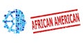 Grunge African American Stamp Seal and Cyborg Gear Composition of Circles
