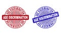 Grunge AGE DISCRIMINATION Scratched Round Stamps