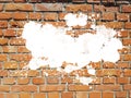 Grunge aged brick wall with white ink splatter splash drops background Royalty Free Stock Photo