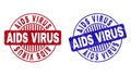 Grunge AIDS VIRUS Textured Round Stamps