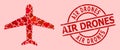 Distress Air Drones Seal and Red Heart Airplane Mosaic