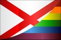 Grunge Alabama and Gay flags Royalty Free Stock Photo